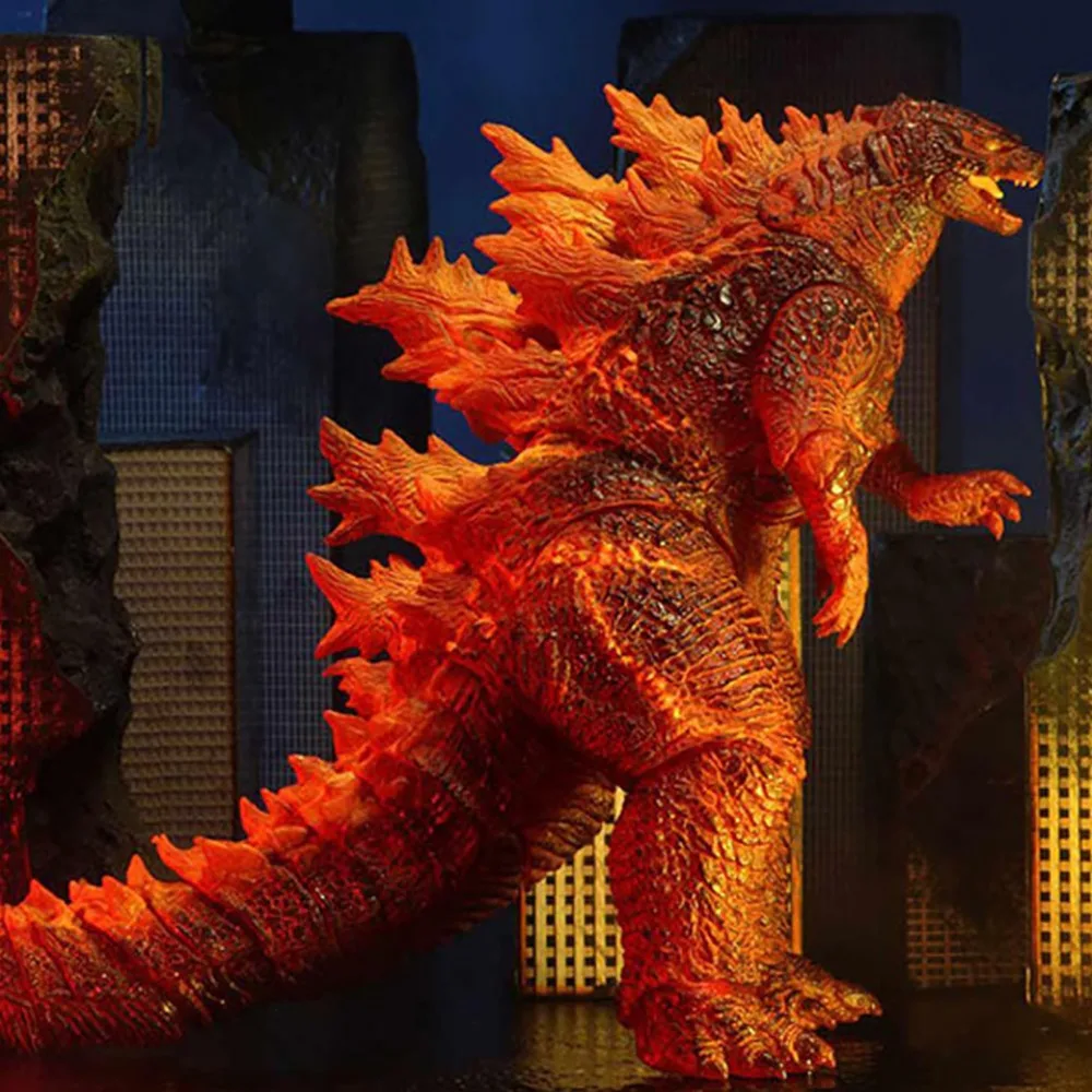 Burning Godzilla Figurine 2019 Movie Version Godzilla Nuclear Explosion Monster Exquisite Joint Movable Figurine Model Toy Gift