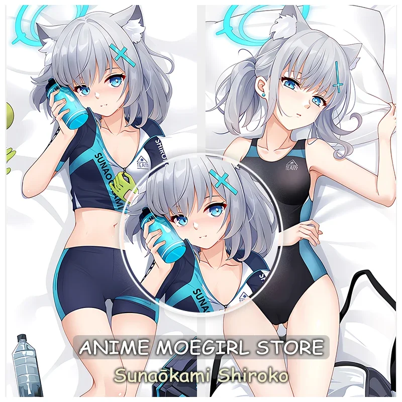 Anime Sunaokami Shiroko Cartoon Bodypillow Cover Game Blue Archive Anime Dakimakura Pillowcase Decoration Custom Cushion Covers