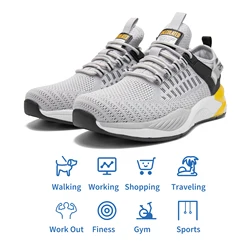 Baasploa Men Running Shoes Non-slip Shock Absorption Sneaker Lightweight Tennis Shoes Man Mesh Breathable Casual Shoes Non-Slip