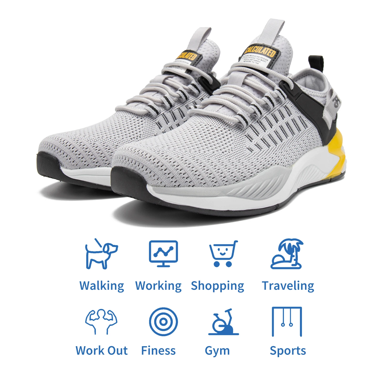 Baasploa Men Running Shoes Non-slip Shock Absorption Sneaker Lightweight Tennis Shoes Man Mesh Breathable Casual Shoes Non-Slip