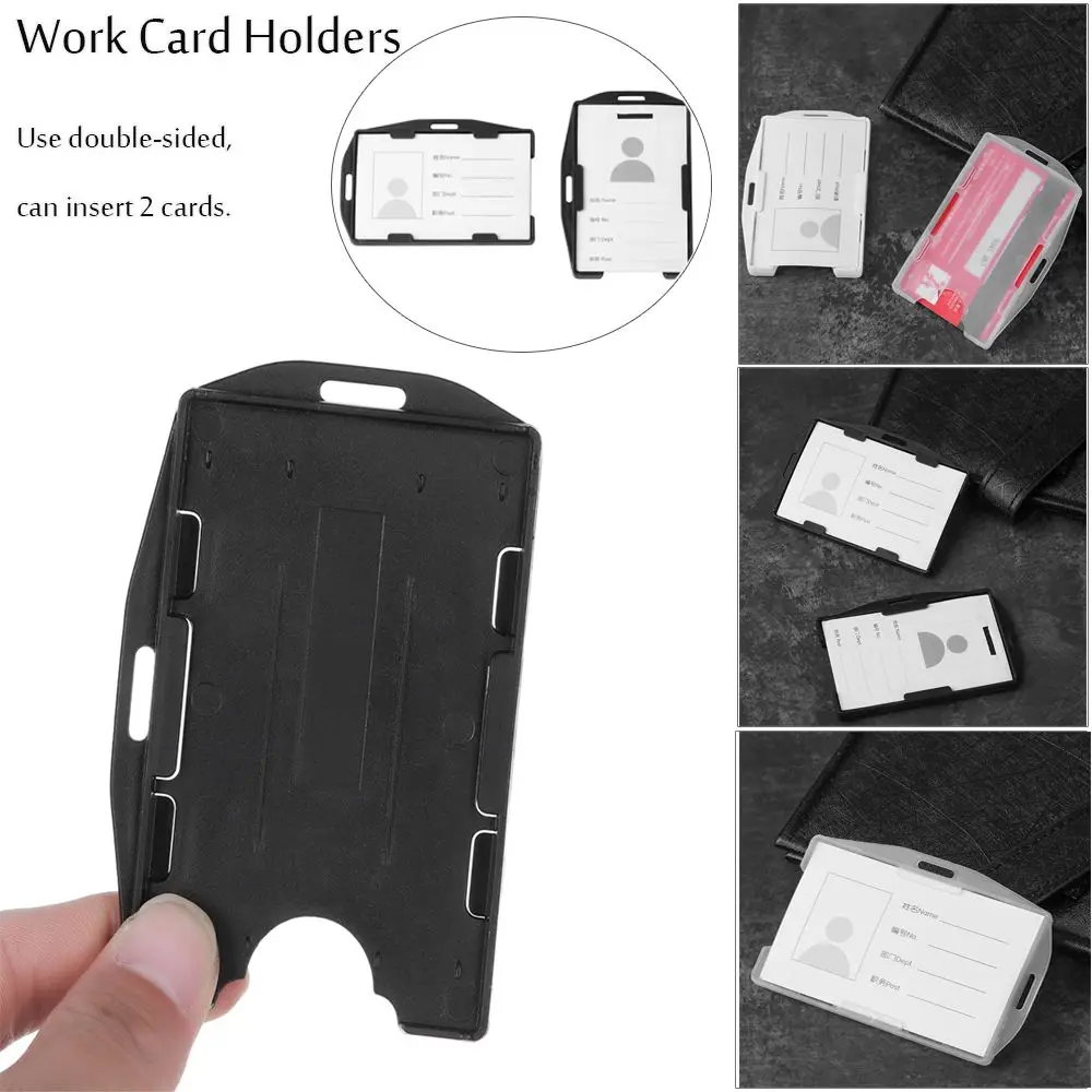 Practical Hard Plastic Multi-use Badge Office School Protector Cover Work Card Holders Name Card ID Card Pouch Card Sleeve