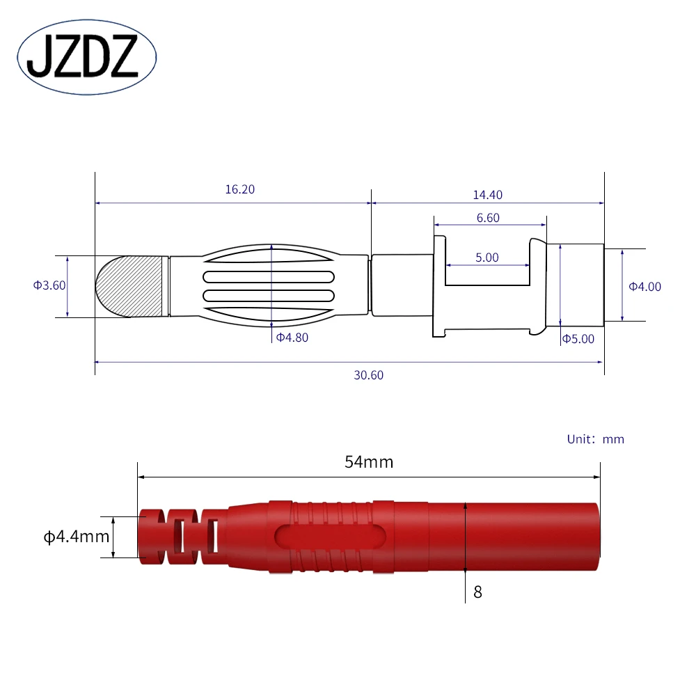 JZDZ 10 szt. Osłony bezpieczeństwa 4mm wtyczka bananowa lutowania w linii DIY przewody pomiarowe montażowa złącza elektryczne J.10041