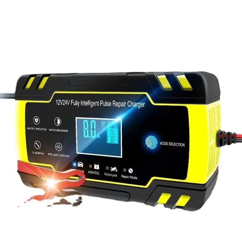 Car Battery Charger 12V 24V Automatic Smart Maintainer for Motorcycle AGM Gel Lead Acid Vehicles European British Standard