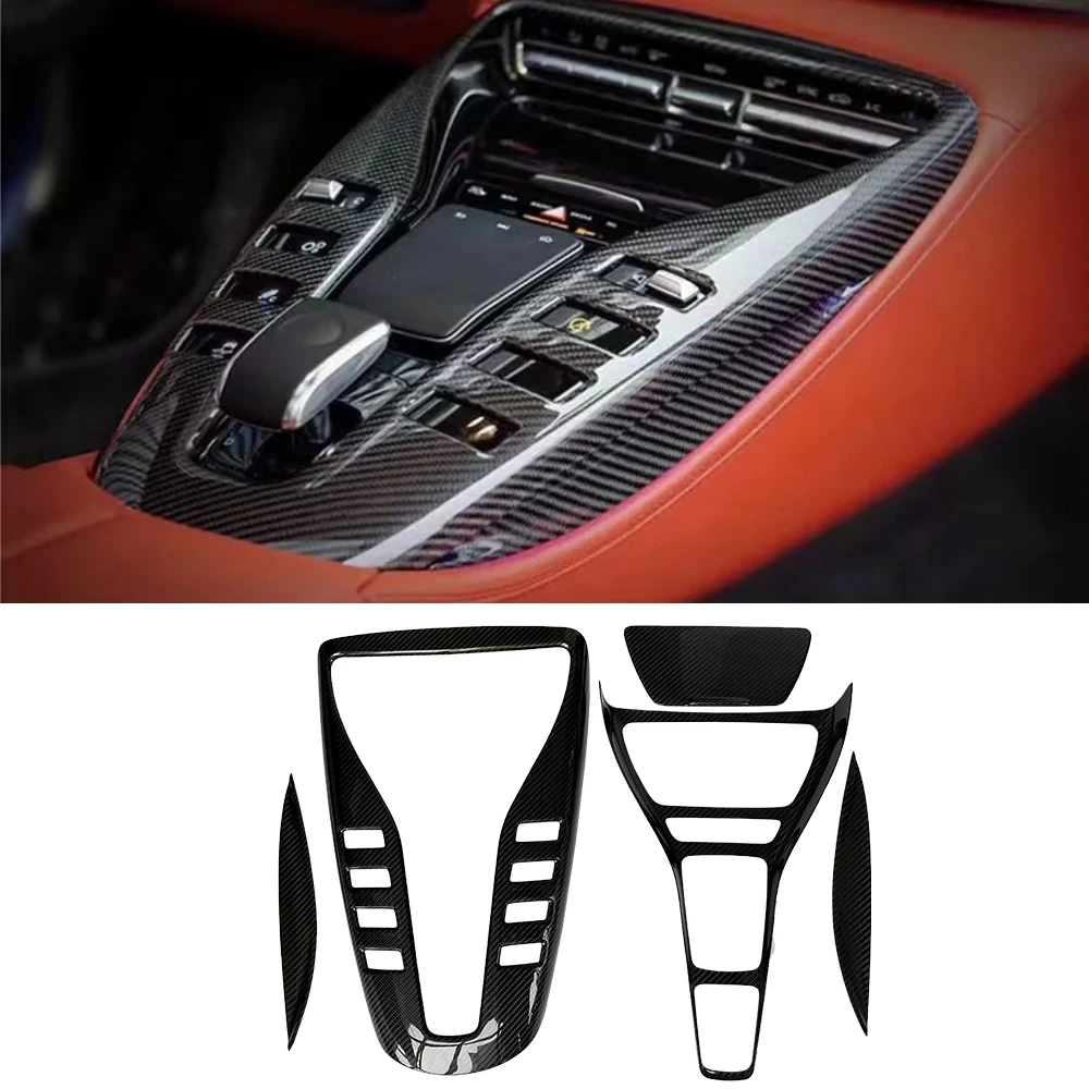 Real Dry Carbon Fiber Interior Console Gear Panel Trim For Mercedes AMG GT53 GT43 GT63 2020up