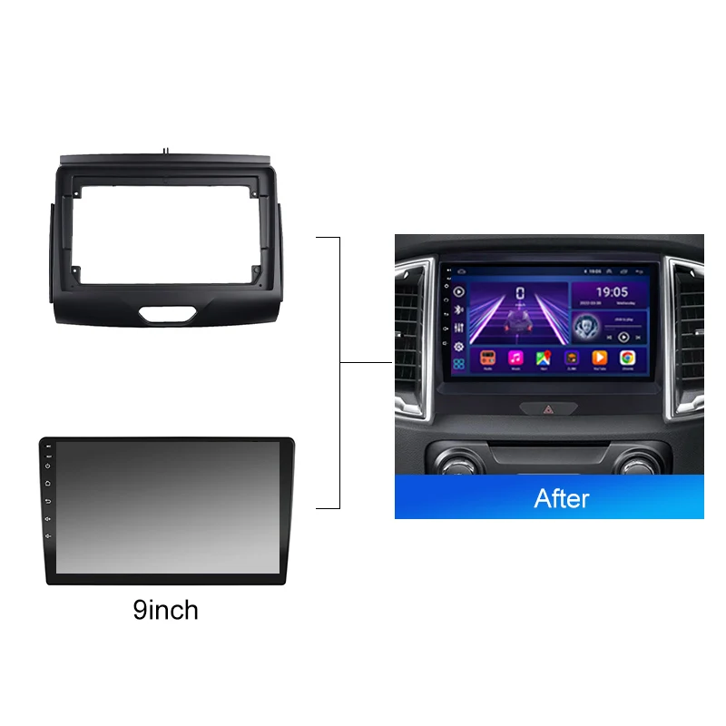 KENVOX 9 inch For Ford Ranger 2016 2019  Car Radio Fascias Android MP5 Stereo Player 2Din Head Unit Panel Frame