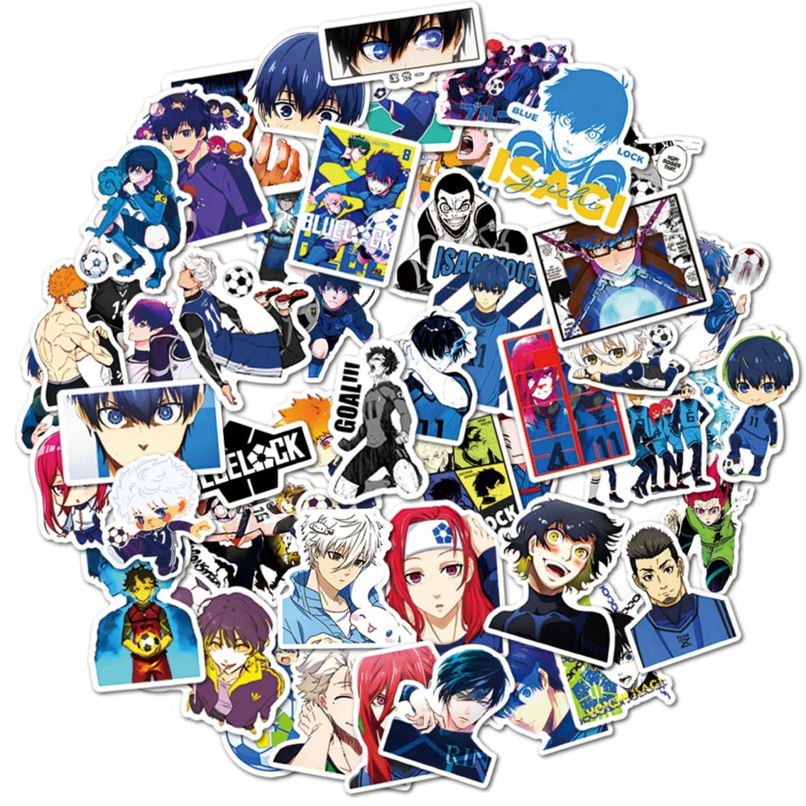 10/50Pcs Japan Blue Lock Stickers Anime Scrapbook Luggage Notebook Graffiti Laptop Guitar Cartoon Stickers Manga Vinyl Gift Toy