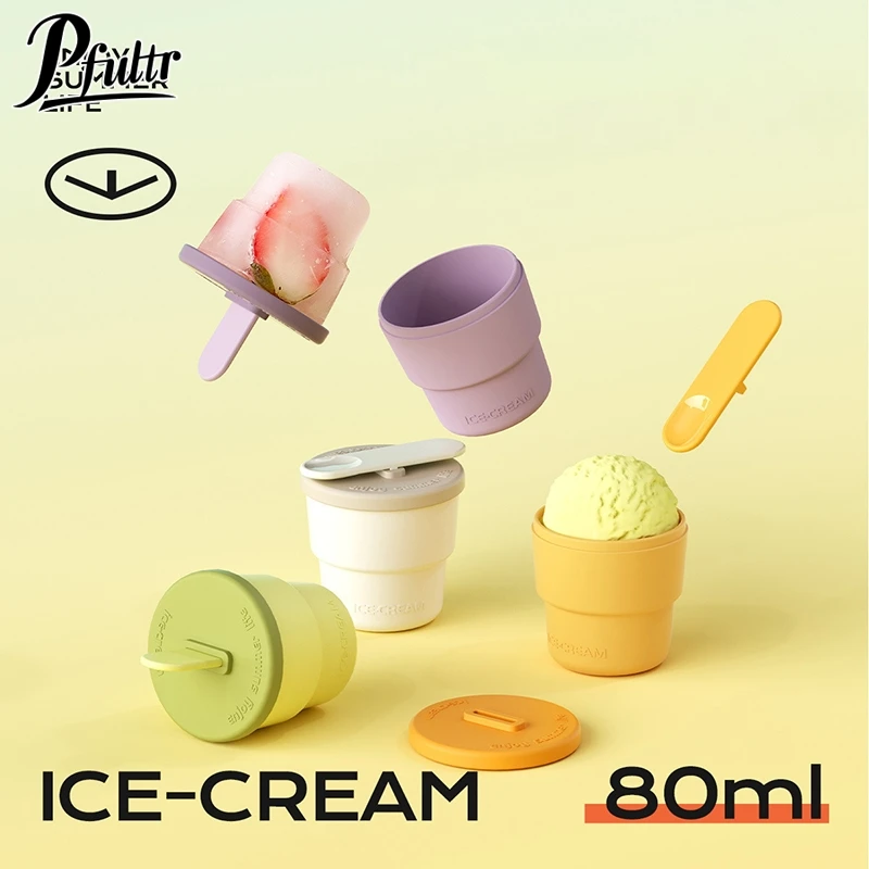 Silicone Popsicle Molds Reusable Multicolour DIY DIY Ice Cream Makers Summer With Stick Ice Cream Cup Mold