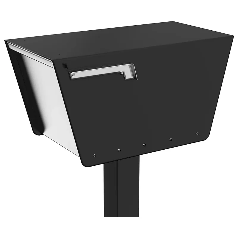 Aluminum Textured Black Modern Mailbox Installation Mailbox
