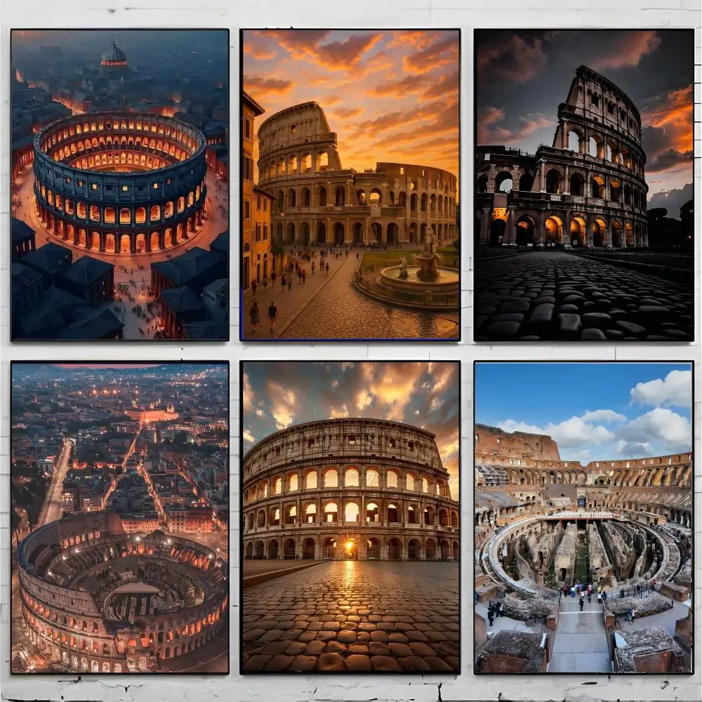 Iconic Landmark Rome Colosseum Poster Premium Decor Art & Gift for Household Lounge Home Ornaments