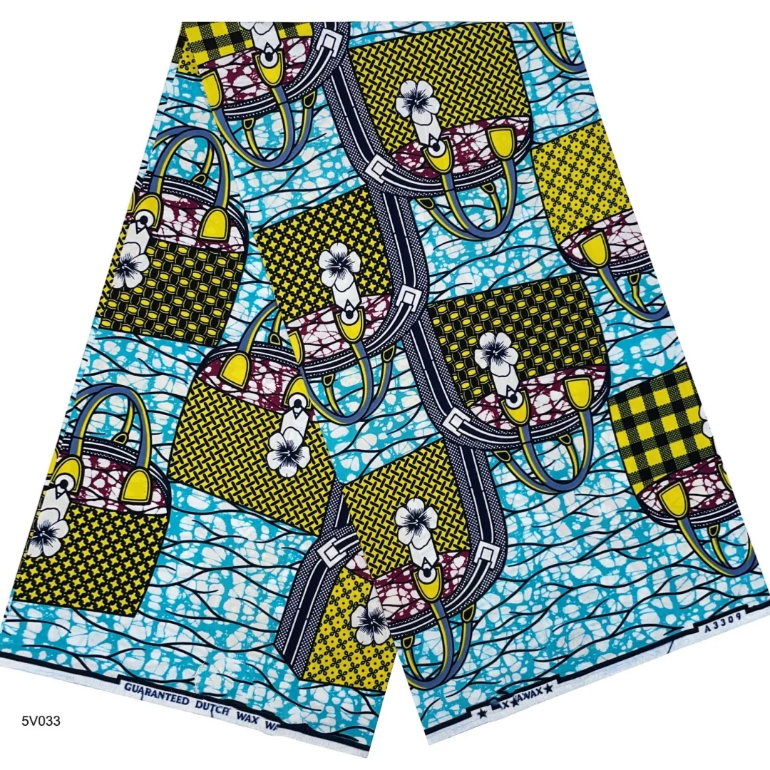 

2025 New Style Nigeria supe-Wax Print Fabric - High Quality African Wax Print Fabric for Patchwork, Clothing & DIY" T7