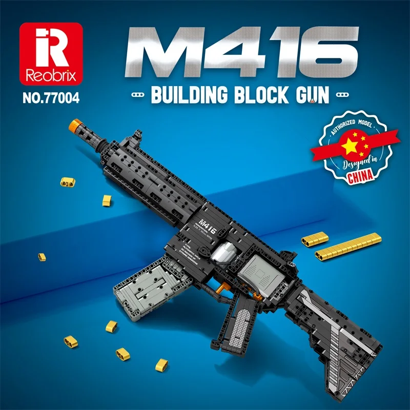 

1188PCS WW2 M416 Military Weapon Electric Groza Assault Rifle Model Building Blocks MOC Gun Bricks Toys For Kid Birthday Gift