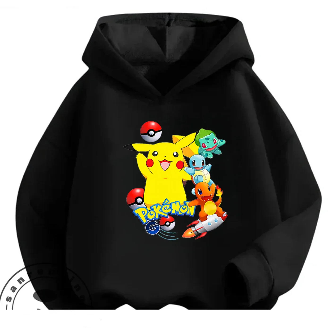 

Модная повседневная толстовка с капюшоном с изображением Пикачу для мальчиков и девочек от 3 до 14 лет, осенне-зимняя, милая, в стиле кавай, уличная, с мультяшным рисунком, для детей