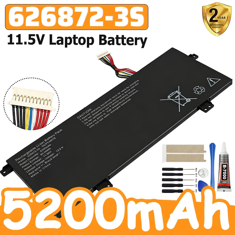 High-Efficiency Battery Laptop Battery for 626872-3S 11.5V 5200mAh