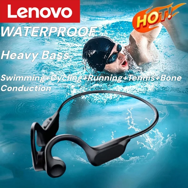 Lenovo X7 Bone Conduction Wireless Earphone Sport Swimming Bluetooth Compatible Headphone Hand-free With Mic For Running Earbuds