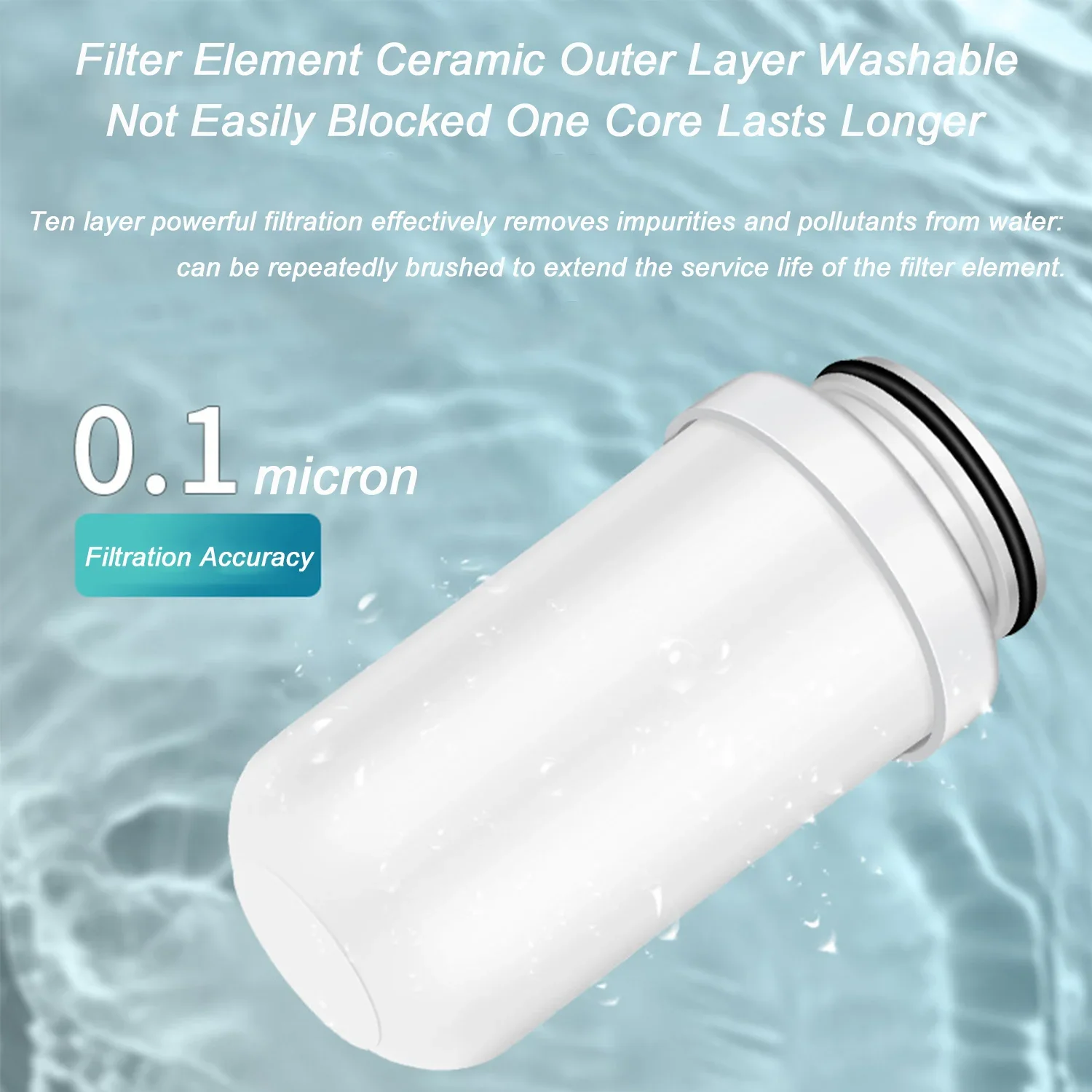 10 مستوى الترشيح الحنفية تصفية المياه صنبور المياه تصفية قابل للغسل السيراميك خرطوشة الترشيح صنبور تنقية المياه #3