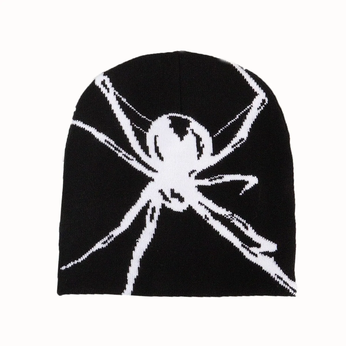 1 spider patterned jacquard knitted hat, warm in autumn and winter, Y2k style, suitable for Halloween parties and daily wear