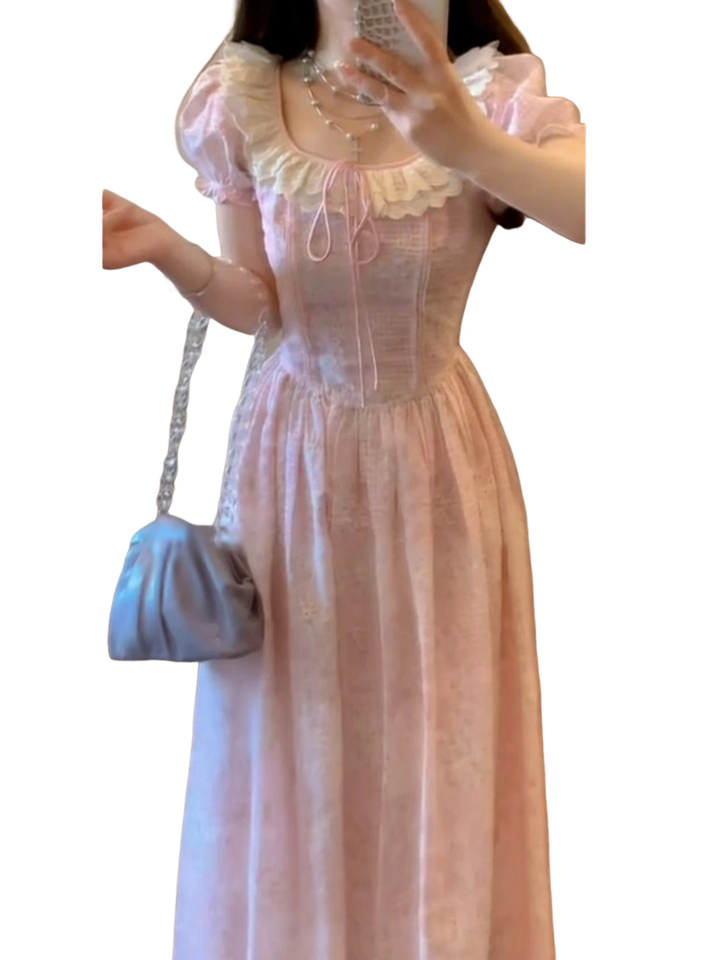 Ele rose bulle Sve Dr femmes longue été nouveau Sle Ci trajet décontracté Cam Tour op a-ligne Stand Fit