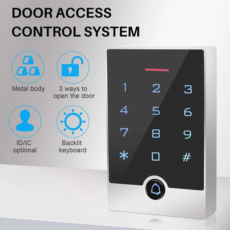 Sistema de Control de Acceso de puerta, teclado independiente y lector de tarjetas RFID de proximidad con Seguridad de 26 bits, Wiegand de 13,56 Mhz