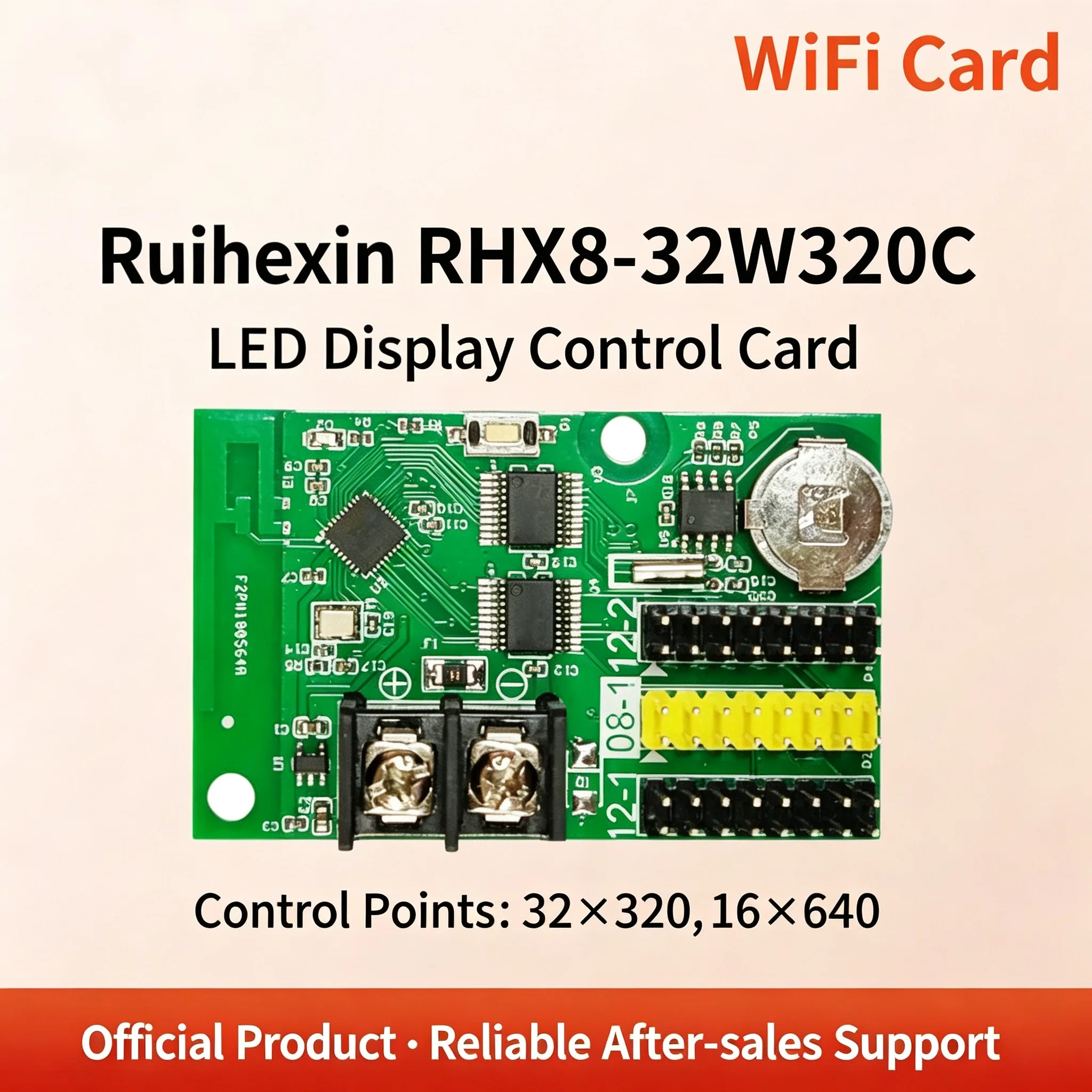RHX8 32W320C Mobile Phone WiFi LED Display Control Card PCB Module Board Support 32x320 16x640 Points