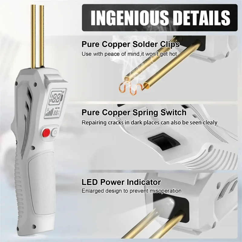 Car Bumper Soldering Gun Cordless Plastic Welder Gun USB Rechargeable Welding Machine for Bumper Repair and Other Plastic Repair