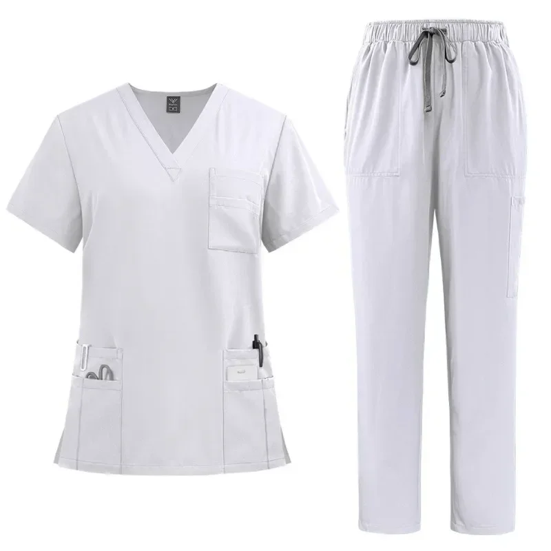 Conjunto de ropa de trabajo de enfermería clásica para hombres, uniforme médico, pantalones quirúrgicos dentales, ropa de trabajo de laboratorio, nuevo