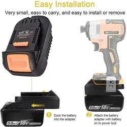 Adaptador de batería Mt20Dl para Makita, interruptor de 18V para Dewalt, herramientas de 18V y 20V para Makita Bl1830, Bl1860, Bl1815, batería de iones de litio