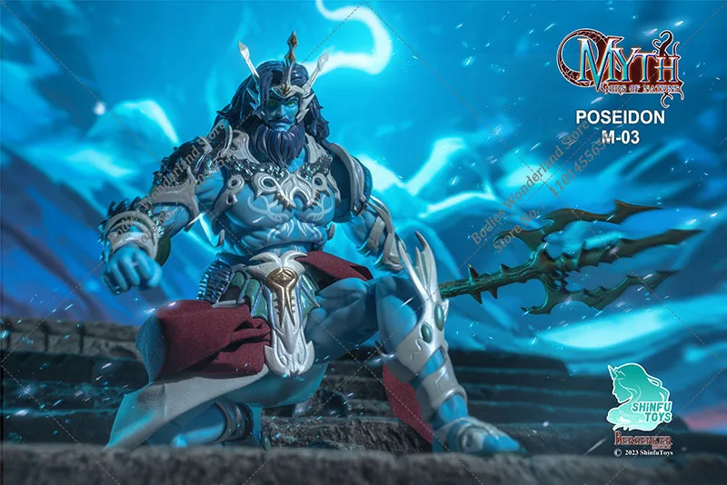 M-03 1/12 Mythology of Nations Sea God Poseidon Figure Anime Model Full Set 7" Myth  Action Figure Toys for Fans Holiday Gifts