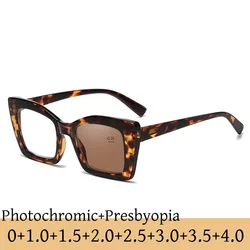 2 in 1 Smart Photochromic Reading Glasses for Women Luxury Presbyopia Sunglasses Unisex Farsighted Eyewear Prescription +1.0+1.5