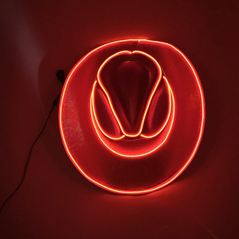 Rave Glowing Light Up Bar Cowboyhut LED leuchtende Braut Cowgirl Cap Nachtclub Junggesellenabschied Requisiten Neon Hut Festival Supplies – Detail 7