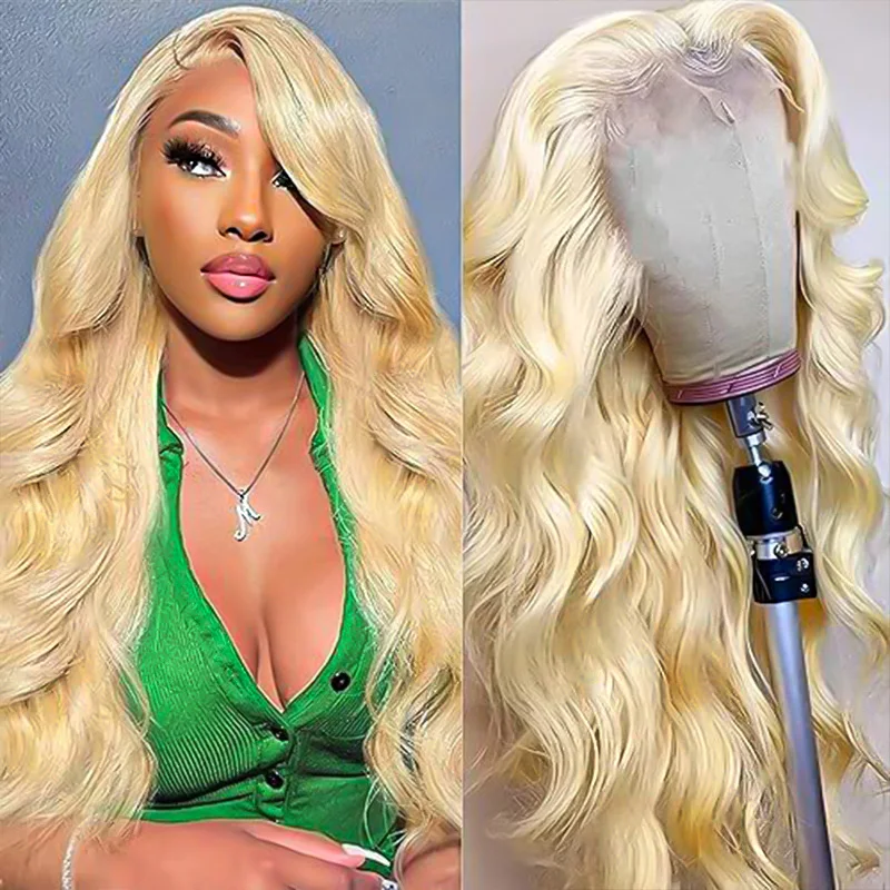 Body wave 613 hd lace frontal human hair wig 13x6 for women Preplucked 30 40 inch lace front honey blonde colored wigs on sale