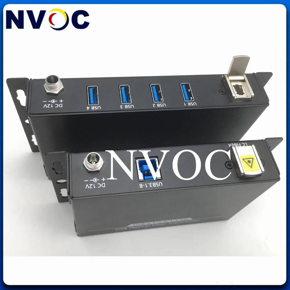 

USB321 Fiber Extender,4Port Usb3.0 USB2.0 USB1.1 To Fiber Converter USB 3.0/2.0/1.1 Optic Extender With SM Simplex LC Connector