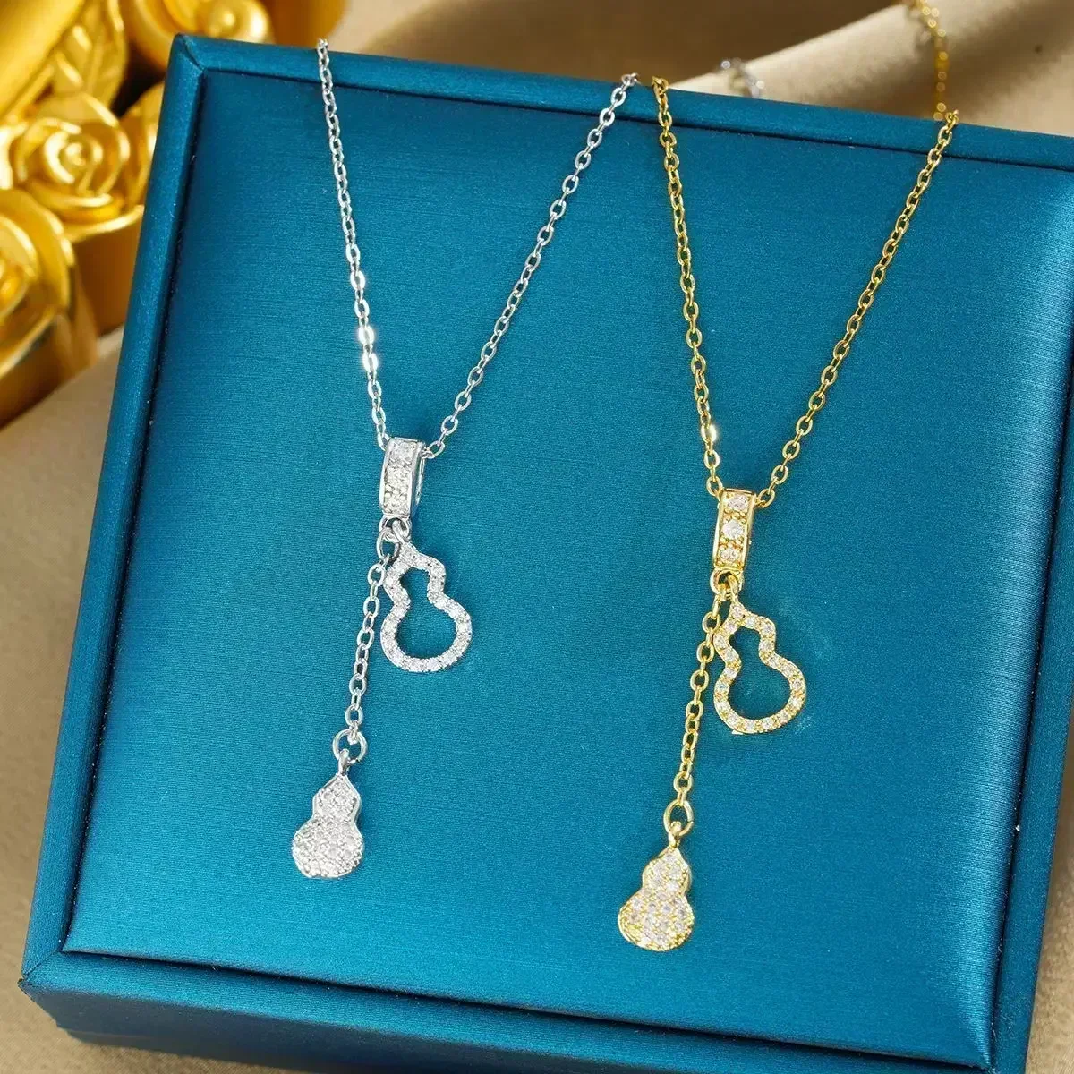 Модное колье из тыквы, женское колье с выдолбленными бриллиантами, легкие роскошные аксессуары, цепочка на ключицу