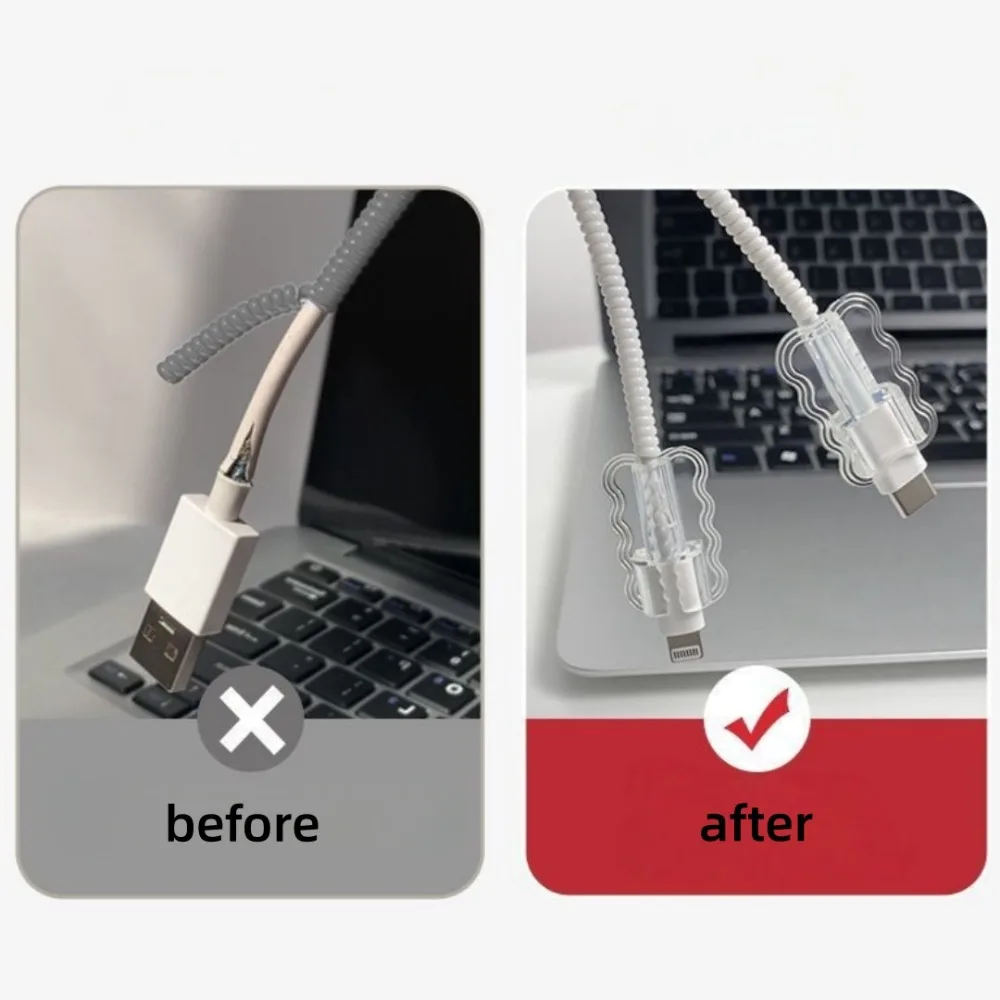 10pc Cable Protector Sleeve Transparent Charging Head Cover Biting Charger Case Organizers Protector De Cable Tipo Cable Holder