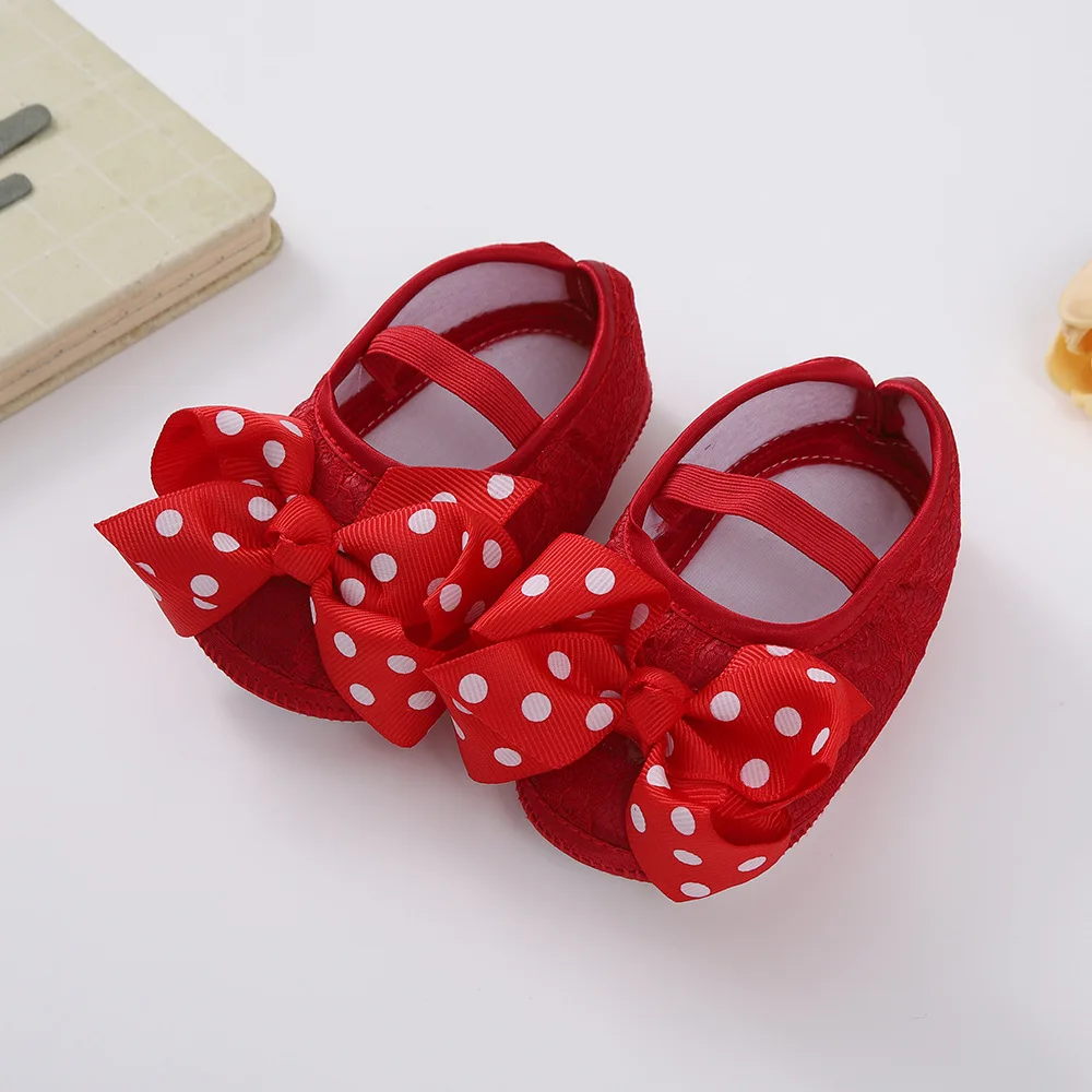 Fita arco algodão primeiros caminhantes para bebês meninas calçados infantis prewalker bowknot sapatos pequena princesa sapatos de sola macia recém-nascidos