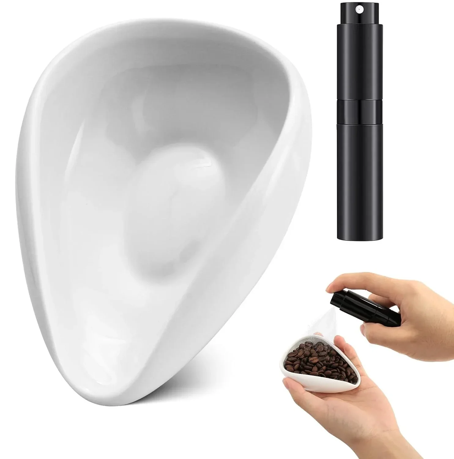 Coffee Bean Dosing Cup and Spray Bottle Set Single Dose Coffee Bean Dosing Cup Ceramic Coffee Dosing Tray Coffee Dosing Vessel
