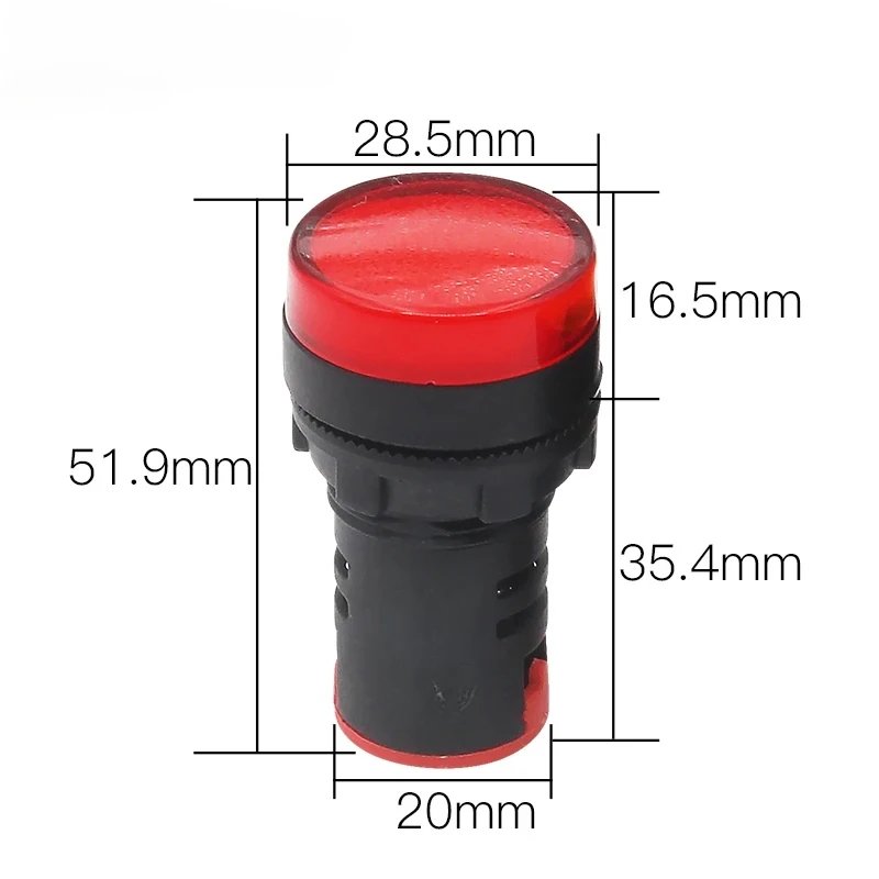 1PCS 22mm Indicator Light AC DC12V-48V 24V 110V-380V 220V LED Power Pilot Signal Light AD16-22DS Panel Mount Lamp Multicolor