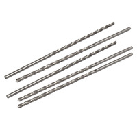 5pcs 4.5mm Dia HSS Twist Drill Bit Straight Round Shank Drilling Tool 200mm Long Drill Bit Set