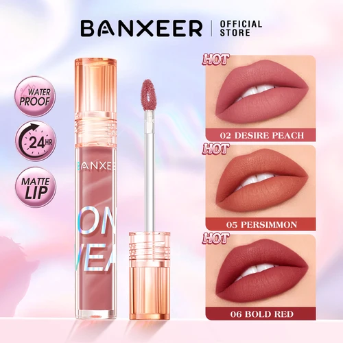 BANXEER-pintalabios líquido mate, maquillaje de larga duración, muy pigmentado, No se decolora, antiadherente