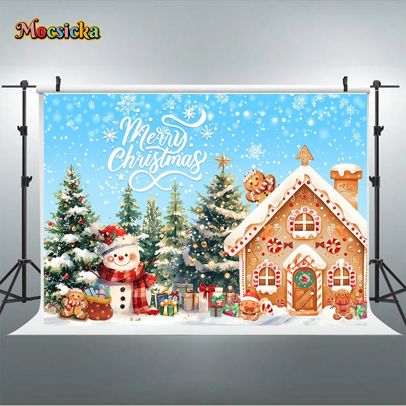 Buon natale fotografia fondali pupazzo di neve albero di natale decorazioni per feste forniture ritratti di famiglia ritratti per bambini puntelli da Studio