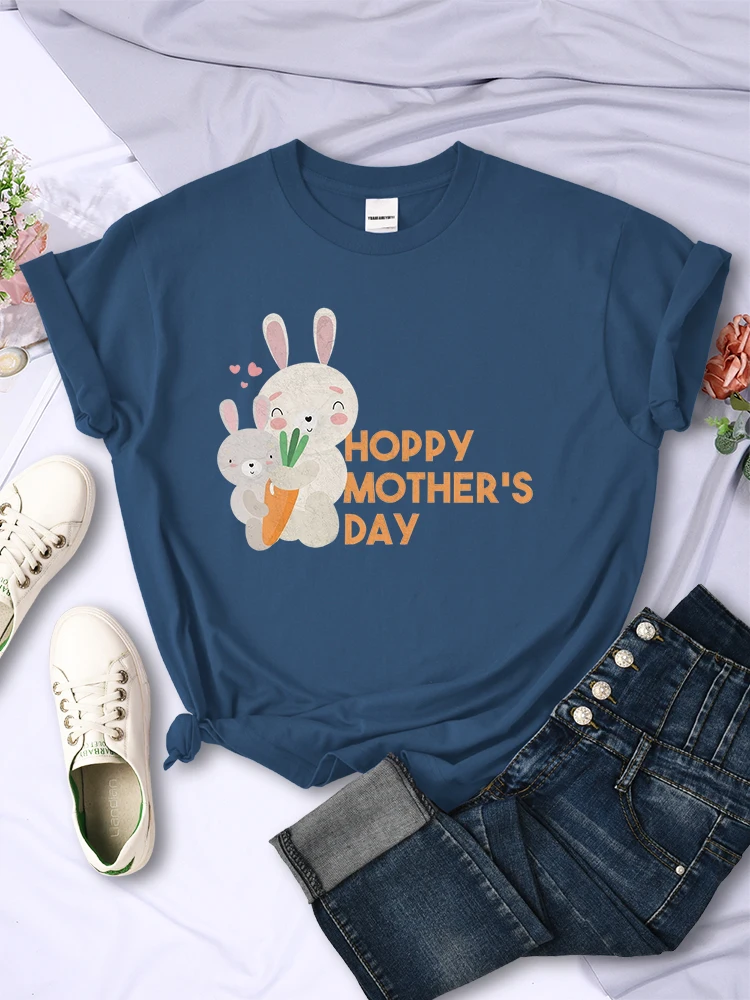 Happy Mother'S Day Send Mother Rabbit A Carrot Women T-Shirt Fashion Casual Tshirt Street Hip Hop Clothes Summer Short Sleeve