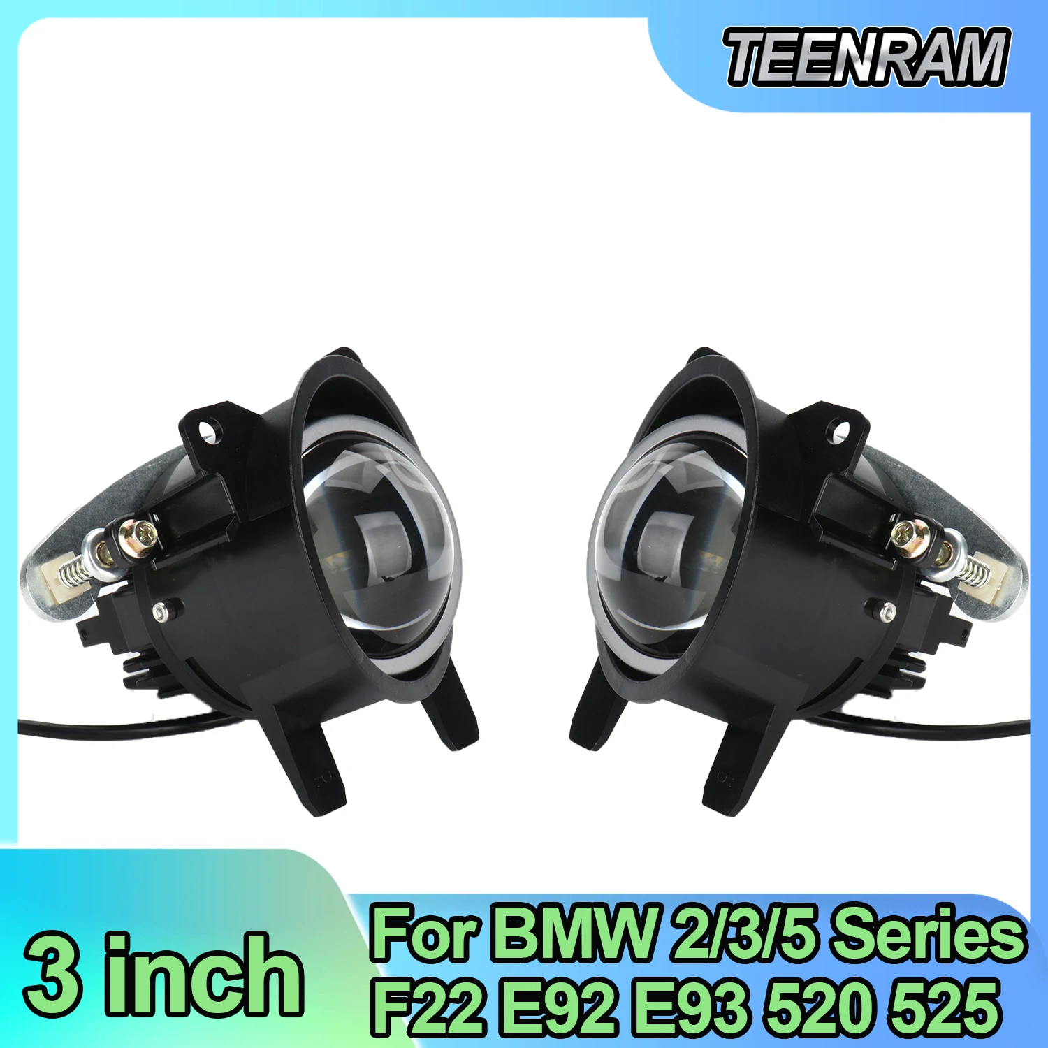 3 inches Bi-led Fog Light Projector Lens with Brackets For BMW 2/3/5 Series F22 E92 E93 520 525 63177839865 63177839866