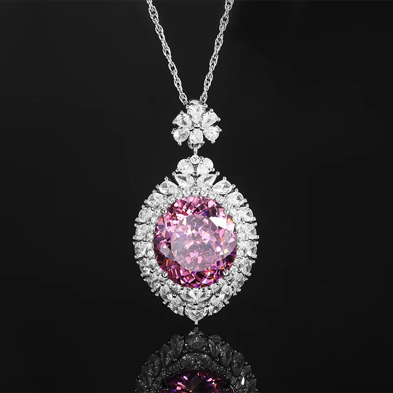 New Gold-Plated Bird's Nest Egg-Shaped Light Luxury Large Pendant Main Stone 18*20