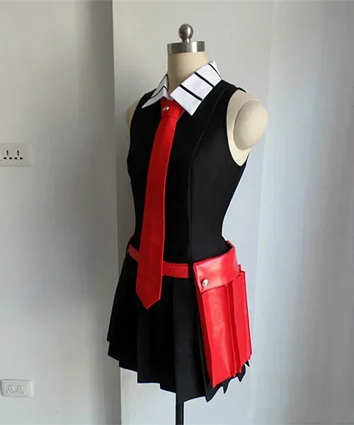 Akame ga KILL Akame Black Sleeveless Dress Uniform Outfit Anime Cosplay Costumes +cosplay wig for women Halloween dress Costumes