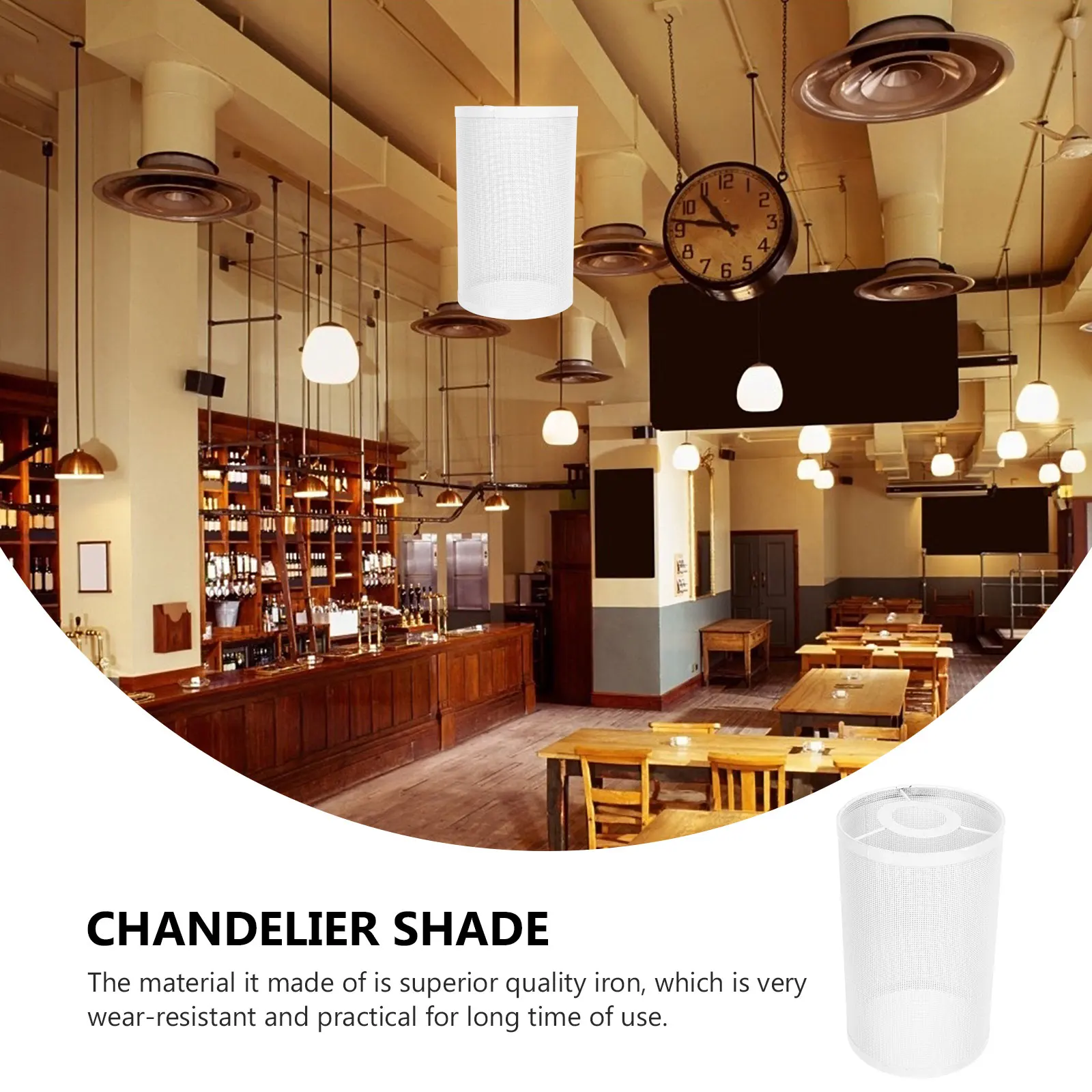 

Iron Art Lampshade White Bulbs H made Metal Table Wicker Cover Hollow Design Wear Resistant Practical Long Use Decorative