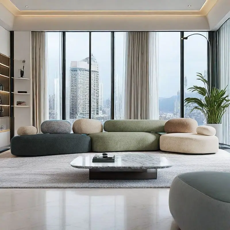 Pebble sofa living room simple special-shaped fabric sofa