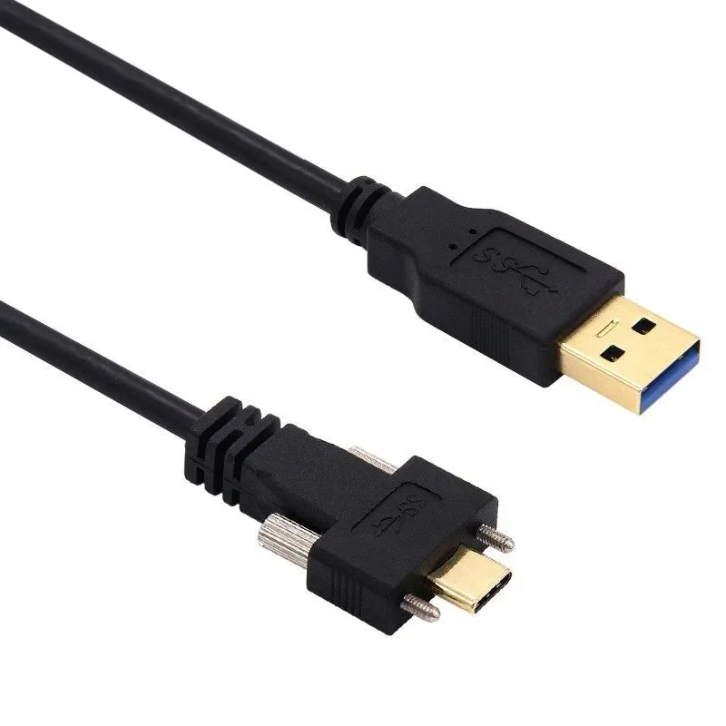 

1M USB 3.0 A Male to USB 3.1 Type C USB-C Type-C with Dual Screws Locking Male Data Cable Standard USB3.0 Panel Mount Type