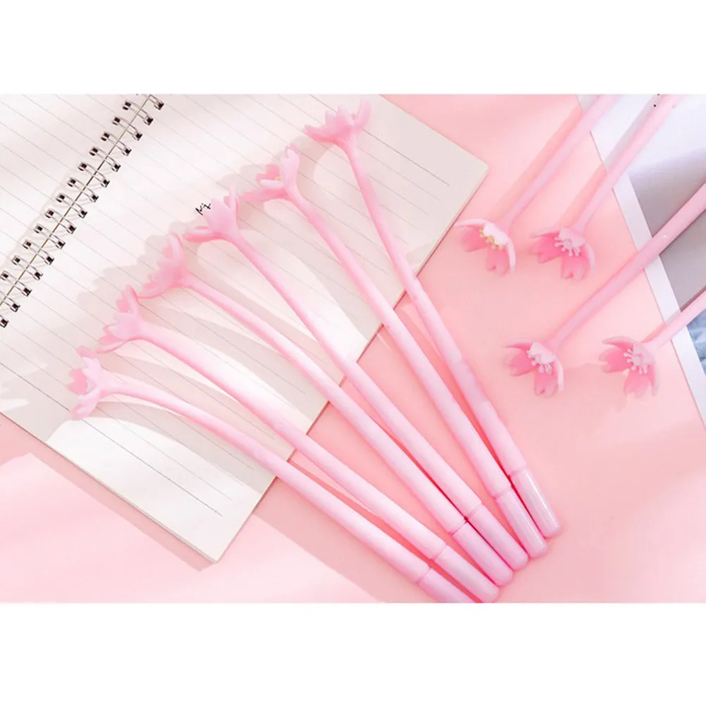 

10Pcs Flower Gel Pen Aesthetic for Students Writing Signing Pink Ballpoint Pen Office School Supply Stationery