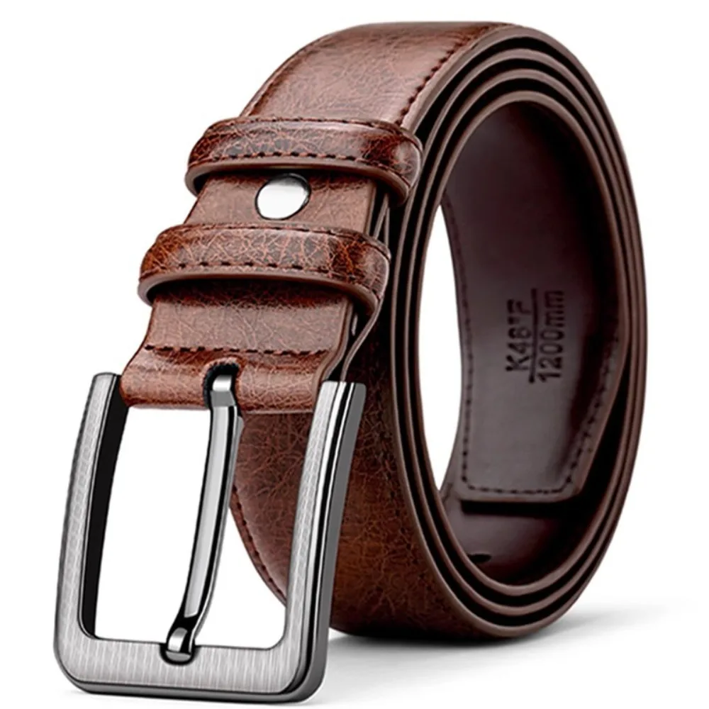 

Fashion Retro Men PU Belt Versatile Classic Alloy Leather Belt Durable Texture Casual Waist Belt Pants