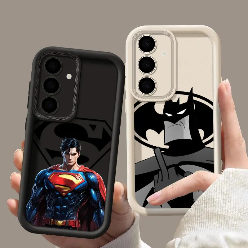 Bat-Super-Man Marvel S24FE Phone Case For Samsung Galaxy S24 S23 S21 S20 Fe S25 Ultra S22 Plus 5G Silicone Shockproof Back Cover