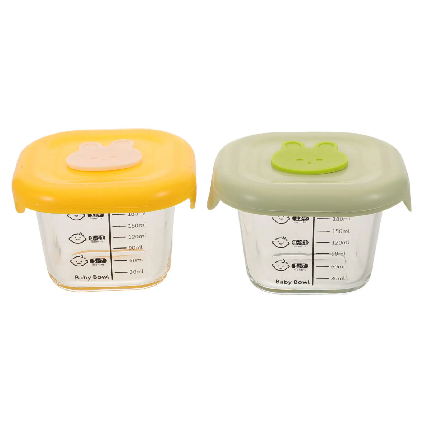 2Pcs Baby Food Storage Boxes Leak Proof Small Containers Colorful Lids Portable Toddler Snack Puree Jars Freezer Safe Reusable